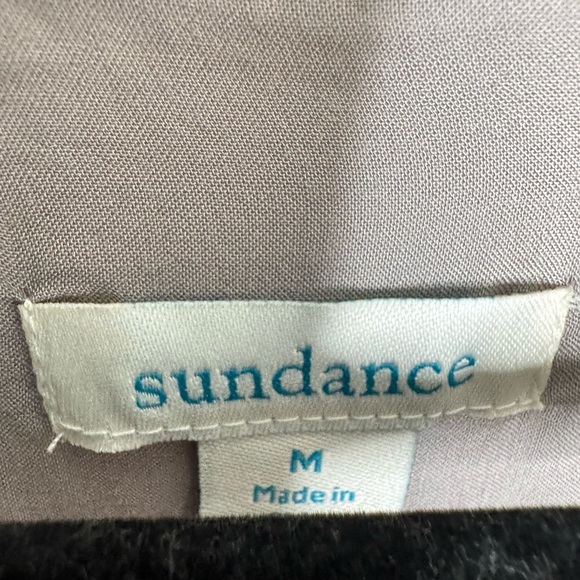 Sundance womens M velvet lace light gray tunic silk blend top Lagenlook fairy - Picture 9 of 9